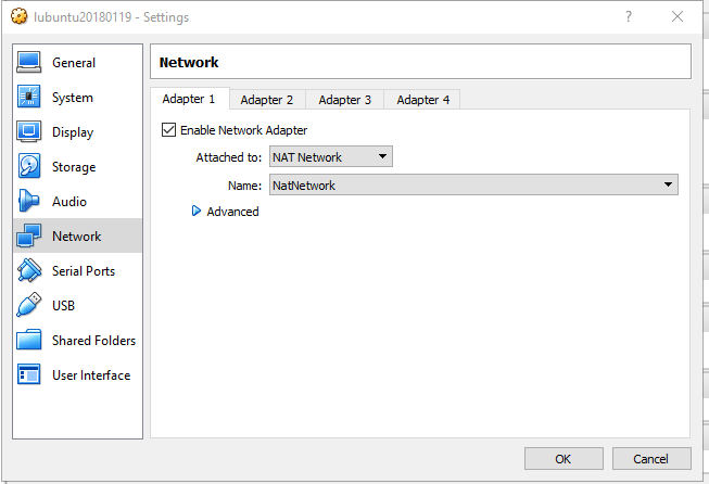 Virtual Box NAT Config